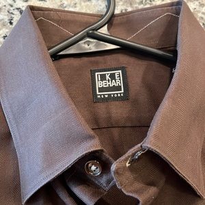 Large Ike Behar long sleeved button-up shirt.